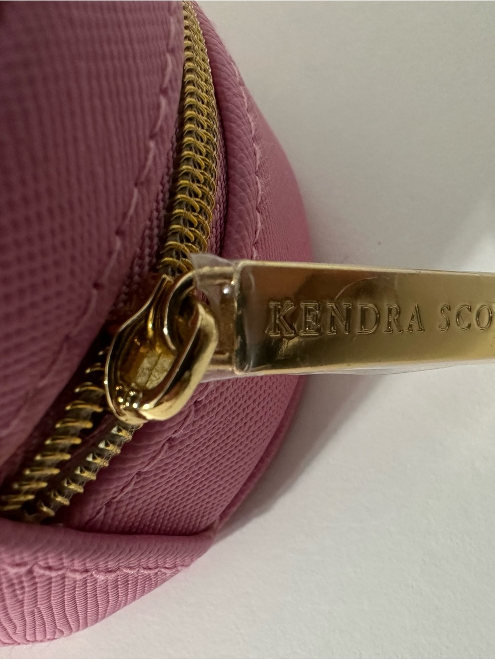 Kendra Scott Pink and Gold Zip Pouch - Picture 3 of 5